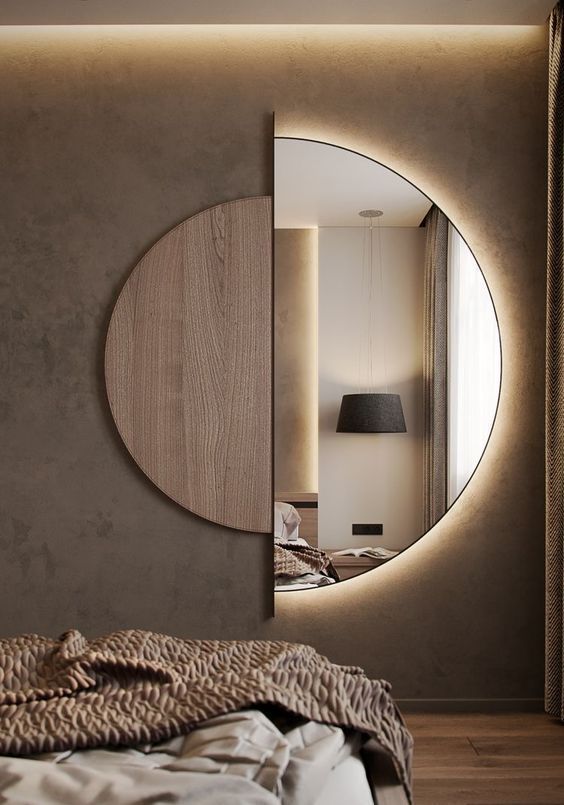 Half Moon Mirror With 3 colour Backlit  （2 sizes）