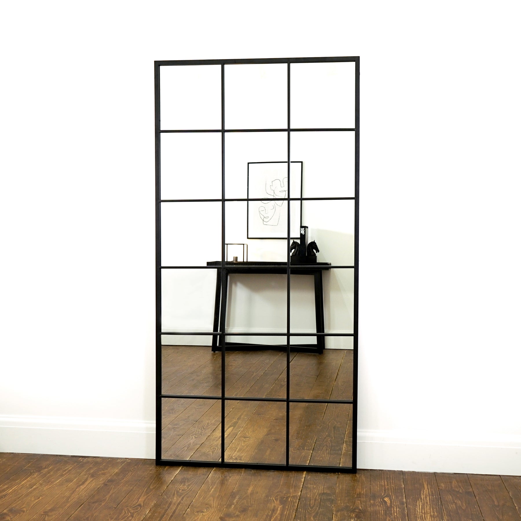 Black Rectangular Window Mirror (200x100 CM)