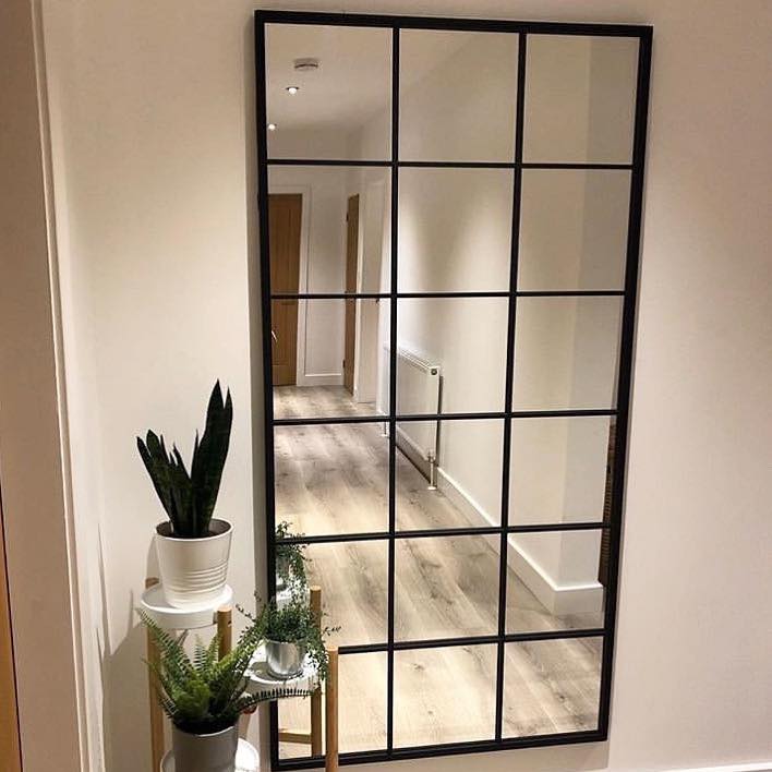 Black Rectangular Window Mirror (200x100 CM)