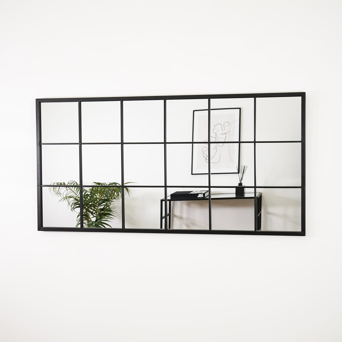 Black Rectangular Window Mirror (200x100 CM)