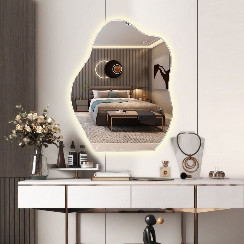 Skylar Irregular Cloud Shape Wall Mirror with Backlit LED（3 colour light）