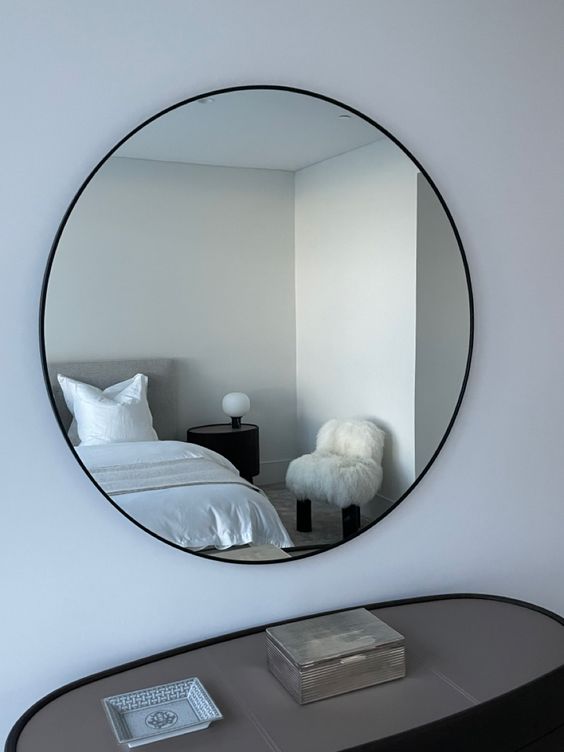 Black Round Wall Mirror (5 Sizes)