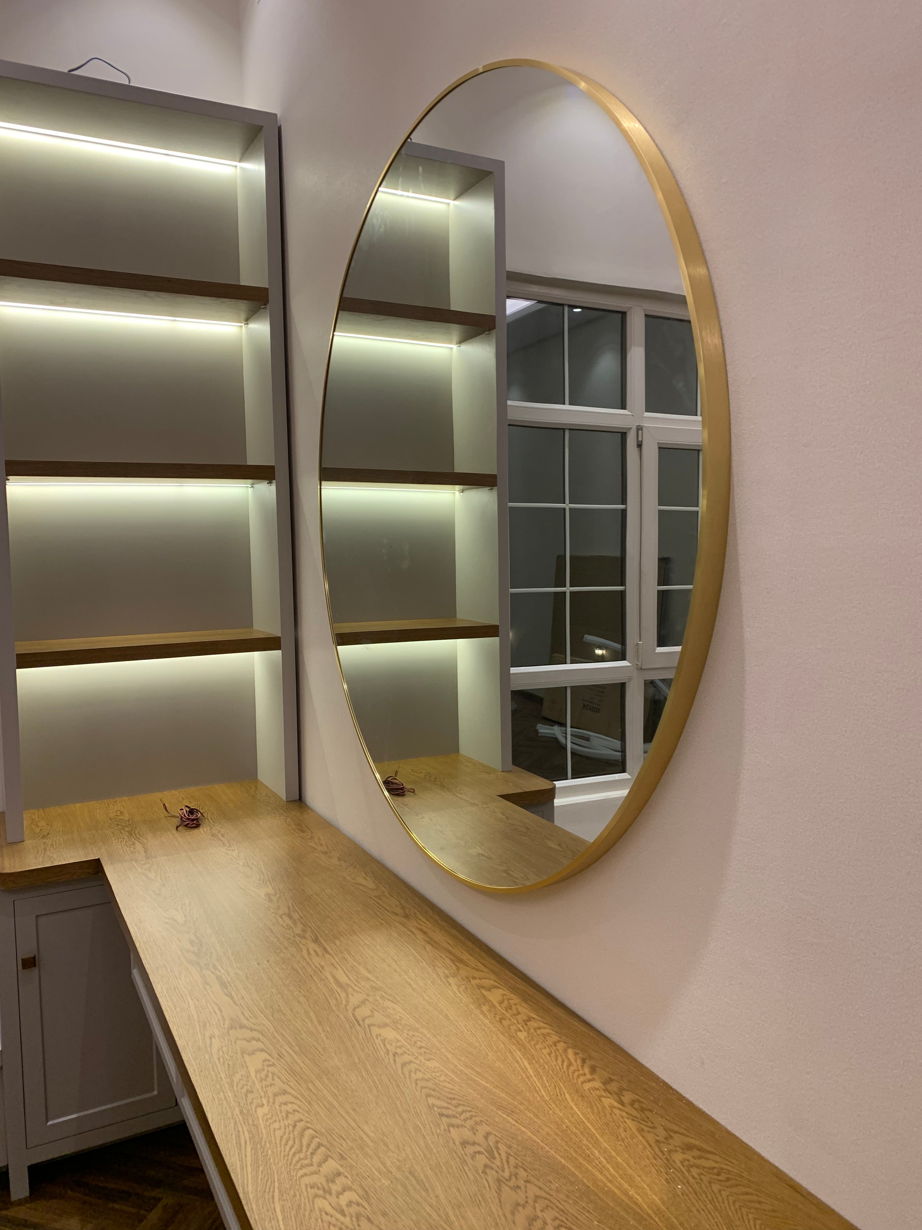 Gold Round Wall Mirror