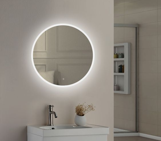 Frameless moon mirror with 3 colour led light(3 size)