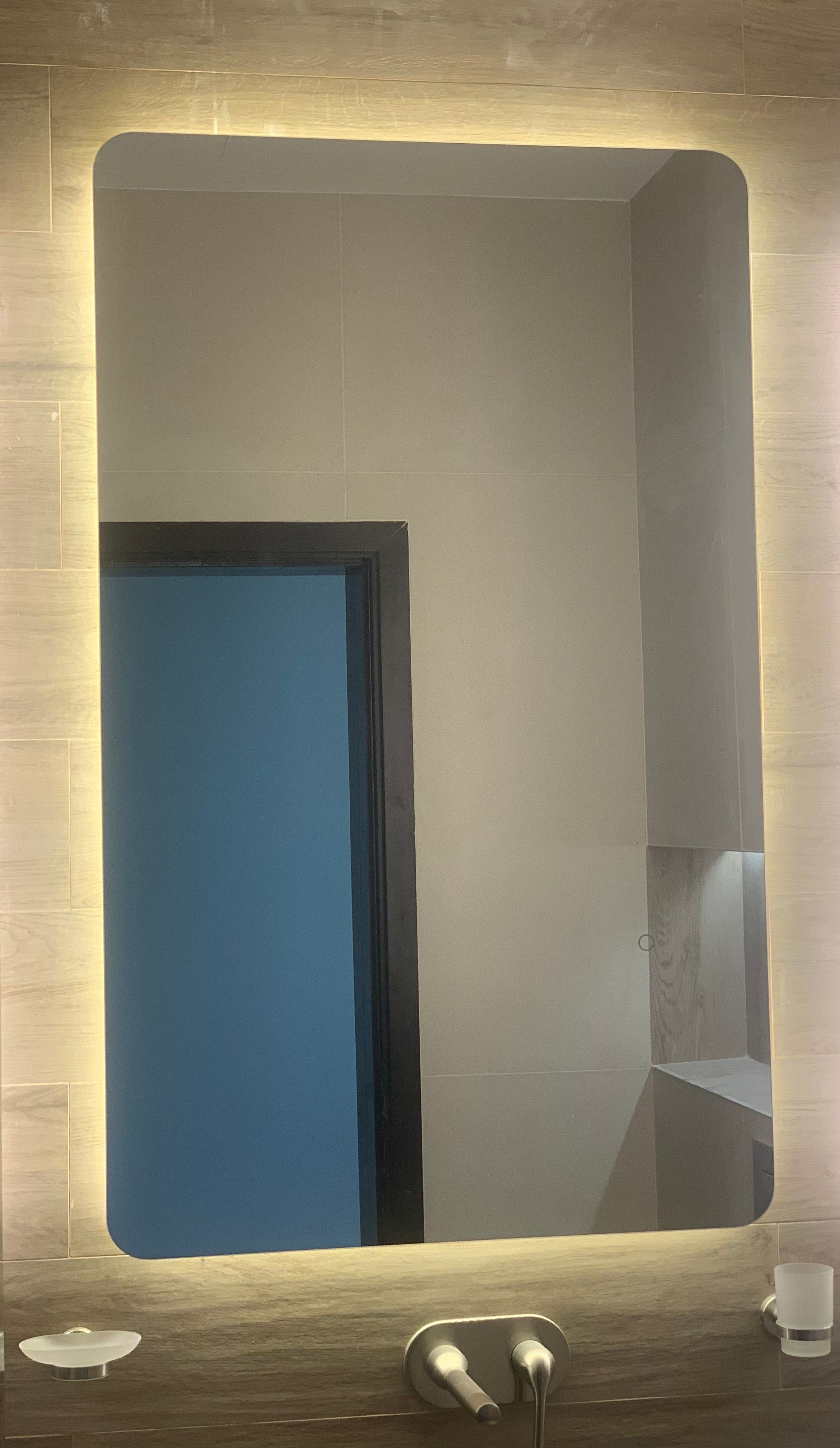 Backlit Frameless Full Length Rounded Corners Mirror (5 Sizes)