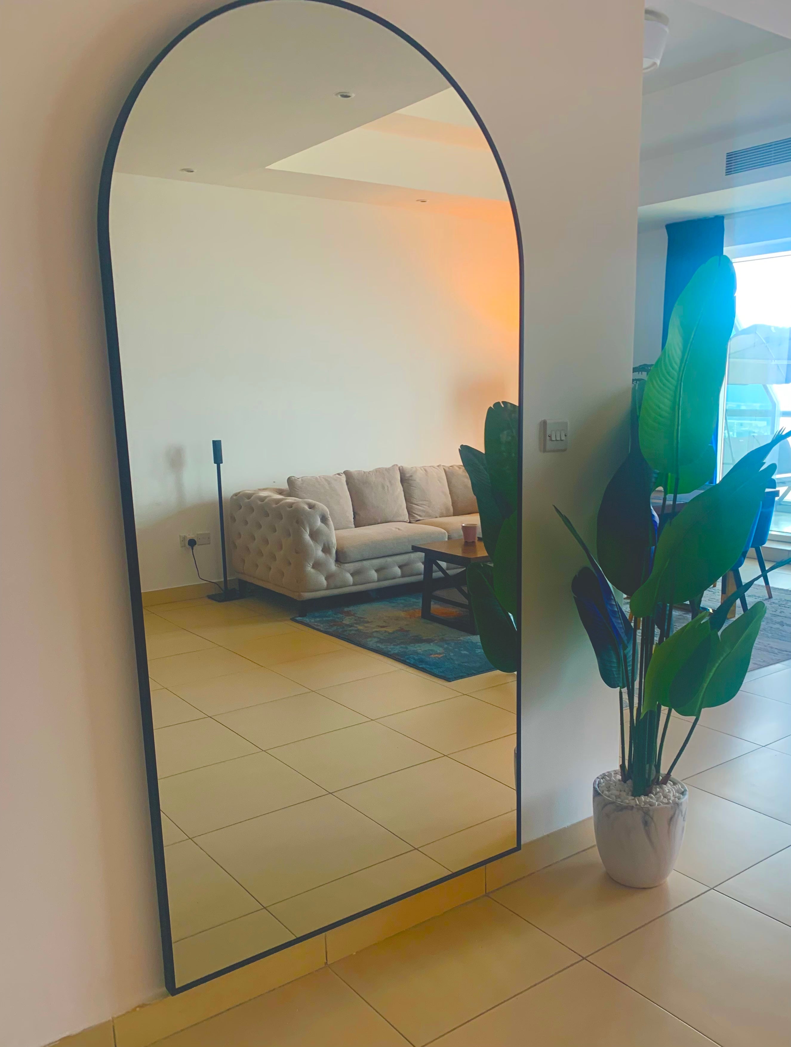 XL Black Arch Full Length Mirror (3 Sizes)